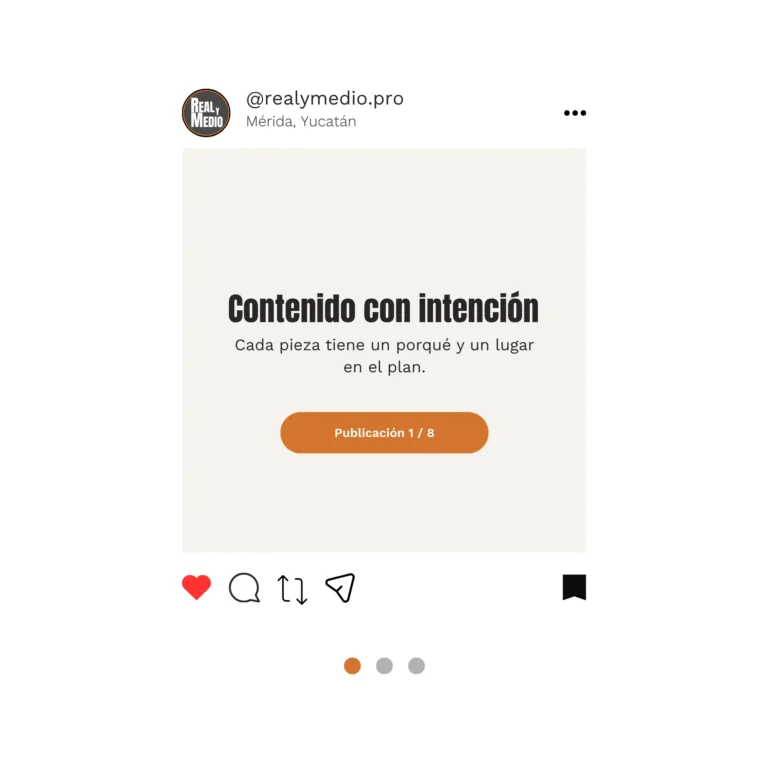 Mockup de publicación en redes creada con estrategia por Real y Medio, agencia de contenido en Mérida, Yucatán
